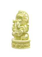 Cream Marble Lord Ganesha Idol – Elegant Divine Grace