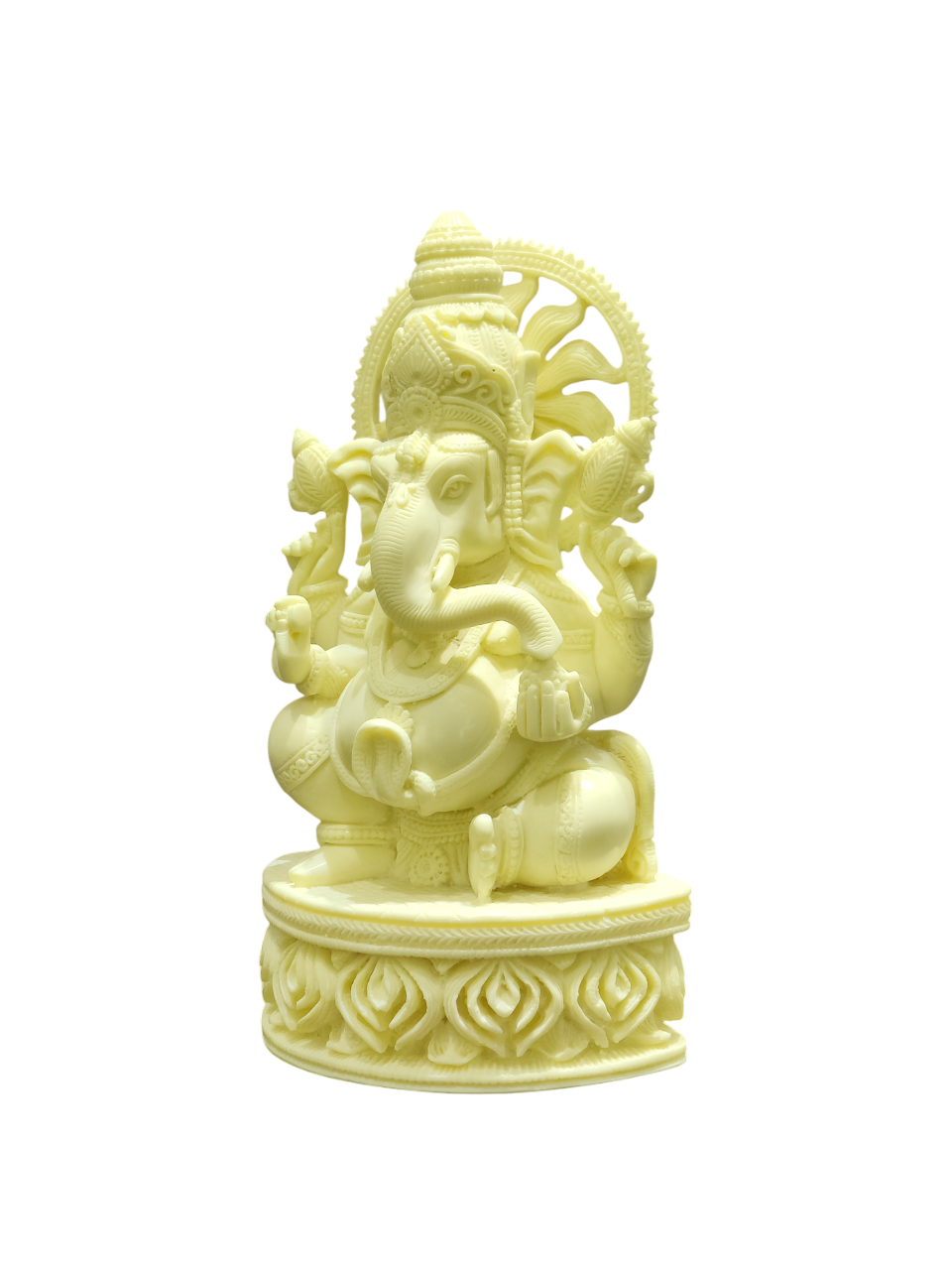 Cream Marble Lord Ganesha Idol – Elegant Divine Grace