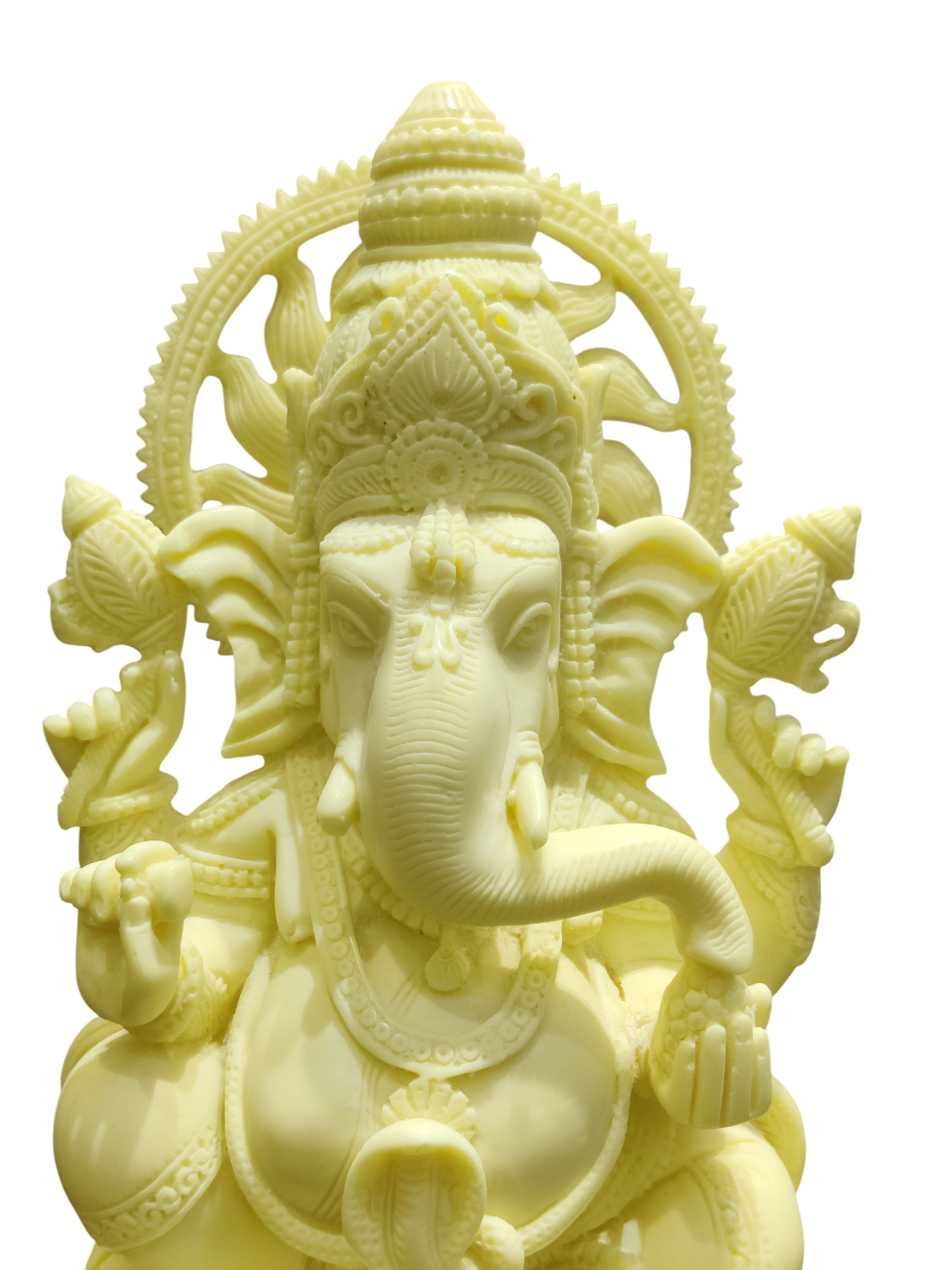 Cream Marble Lord Ganesha Idol – Elegant Divine Grace