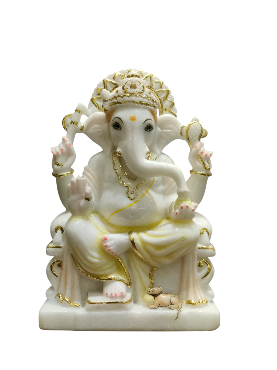 White Marble Lord Ganesha Idol – Peaceful Divine Elegance