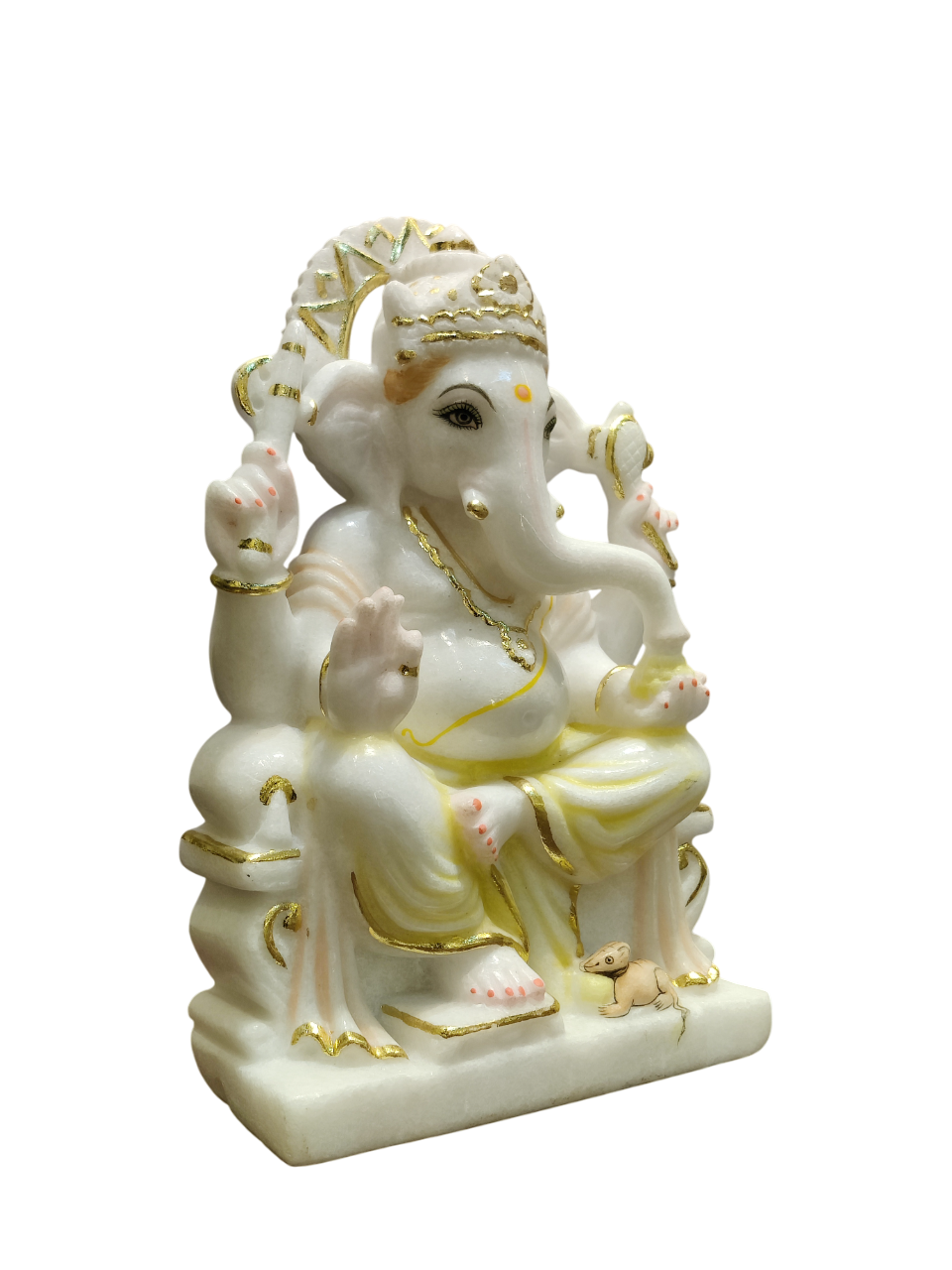 White Marble Lord Ganesha Idol – Peaceful Divine Elegance