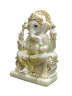White Marble Lord Ganesha Idol – Peaceful Divine Elegance
