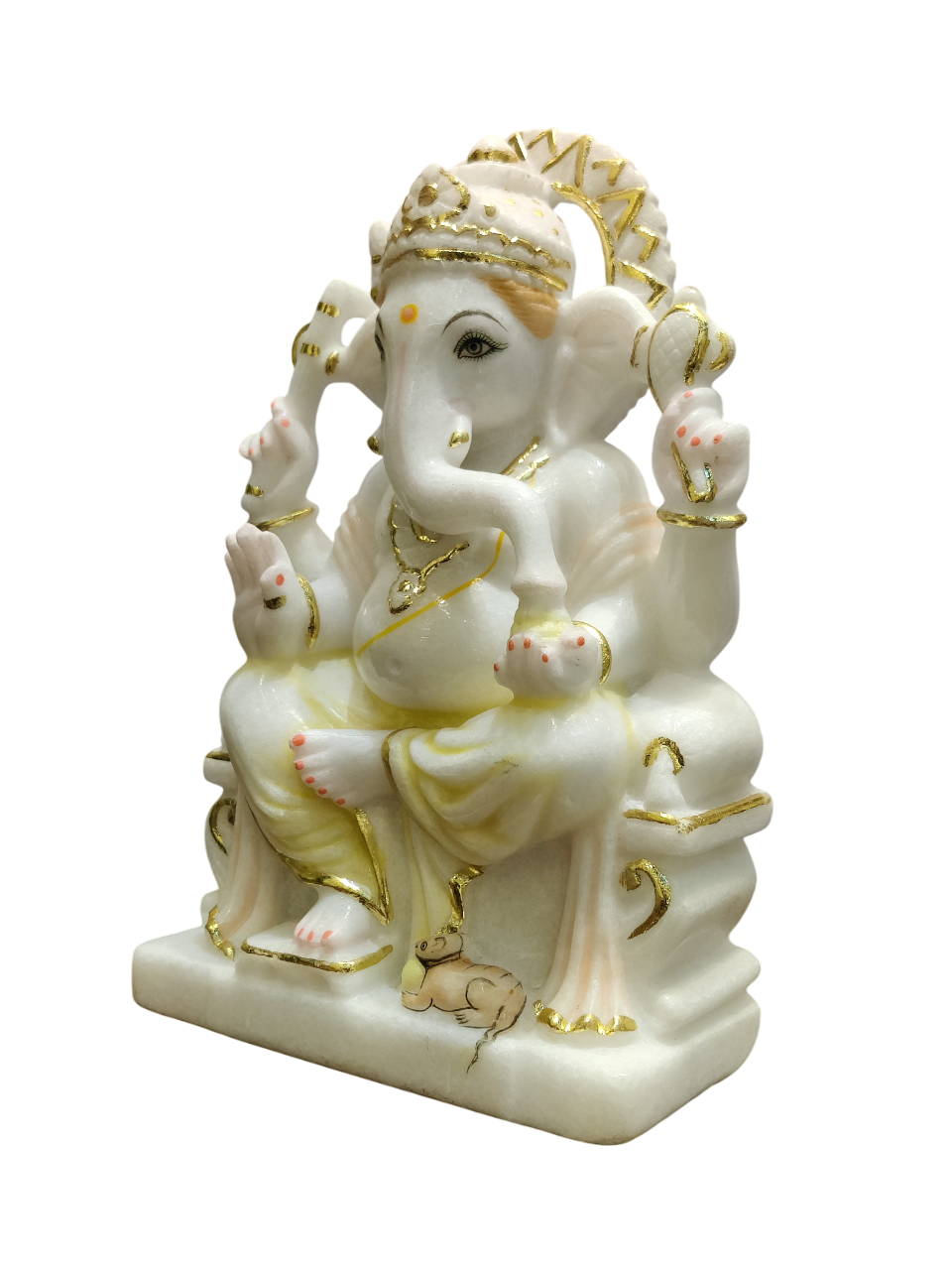 White Marble Lord Ganesha Idol – Peaceful Divine Elegance
