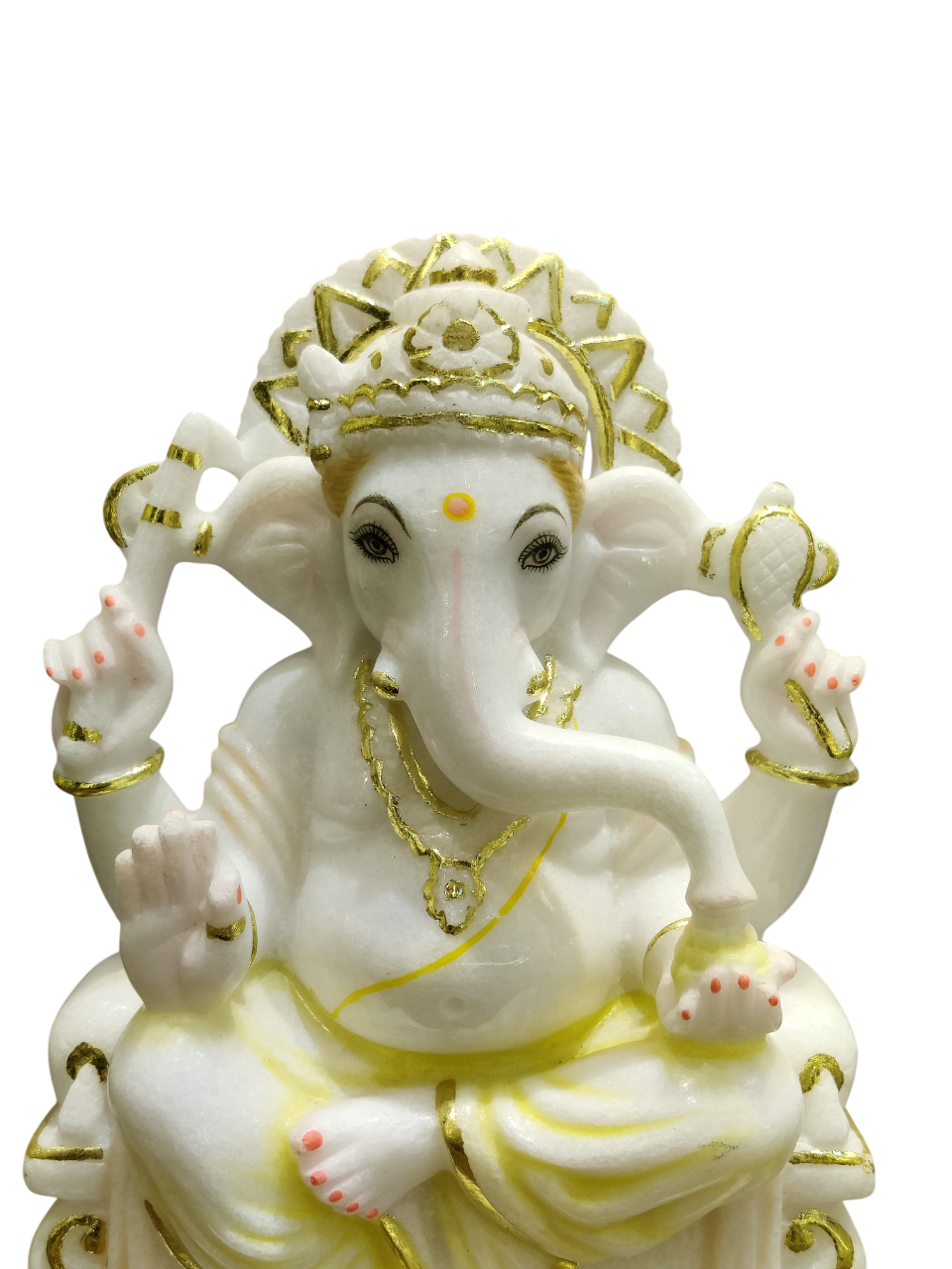 White Marble Lord Ganesha Idol – Peaceful Divine Elegance