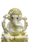 White Marble Lord Ganesha Idol – Peaceful Divine Elegance