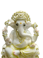 White Marble Lord Ganesha Idol – Peaceful Divine Elegance