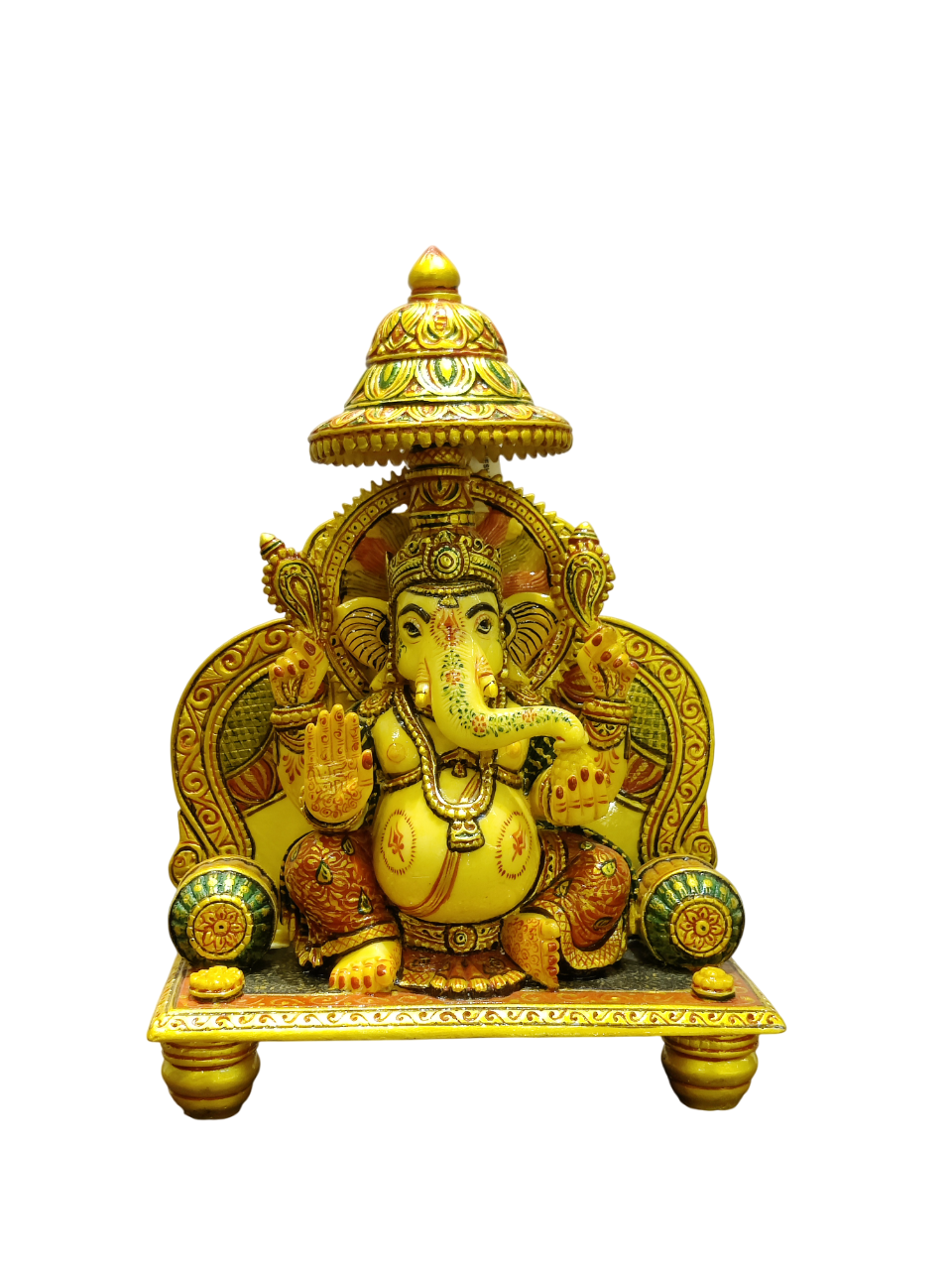 Royal Yellow Marble Lord Ganesha Idol – Luxury Divine Blessings
