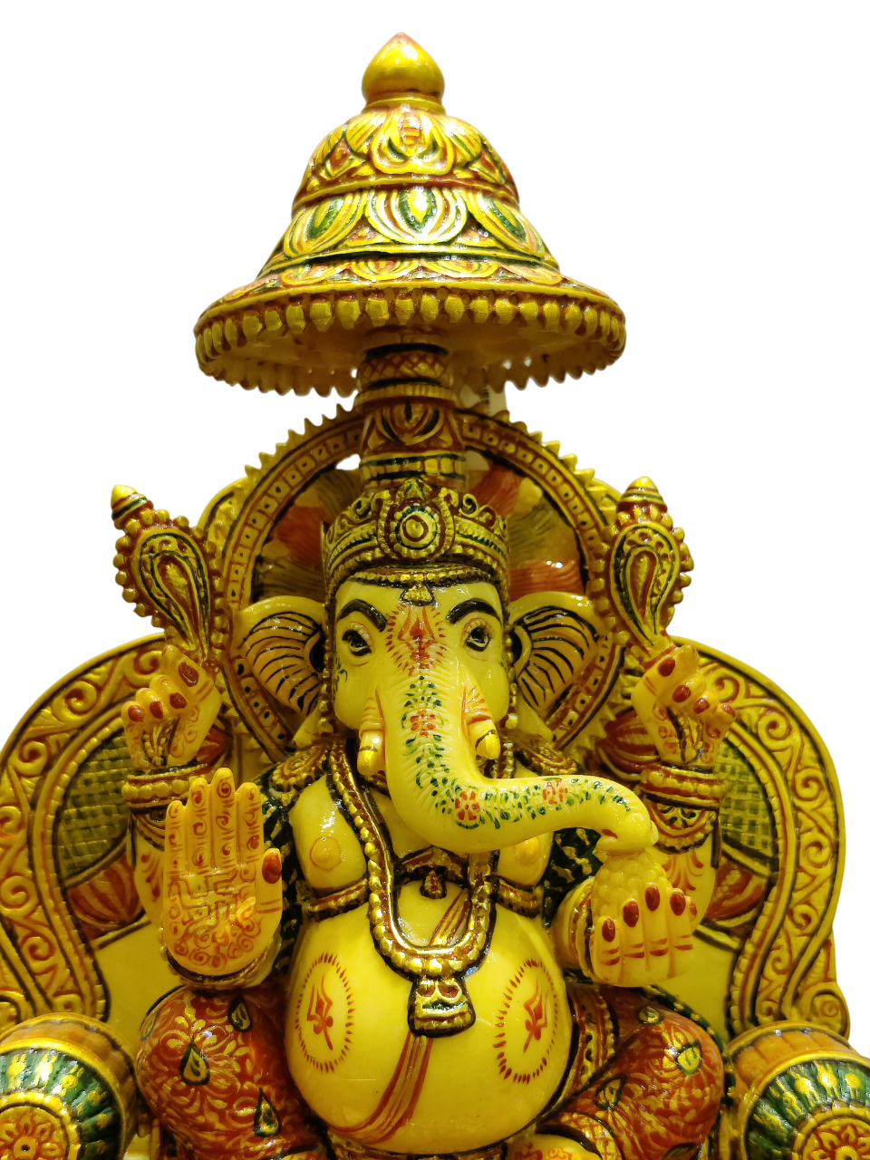 Royal Yellow Marble Lord Ganesha Idol – Luxury Divine Blessings