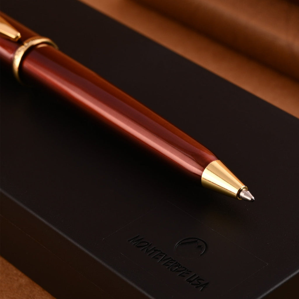 Monteverde Aldo Domani Ball Pen - Brown GT - penpencilink