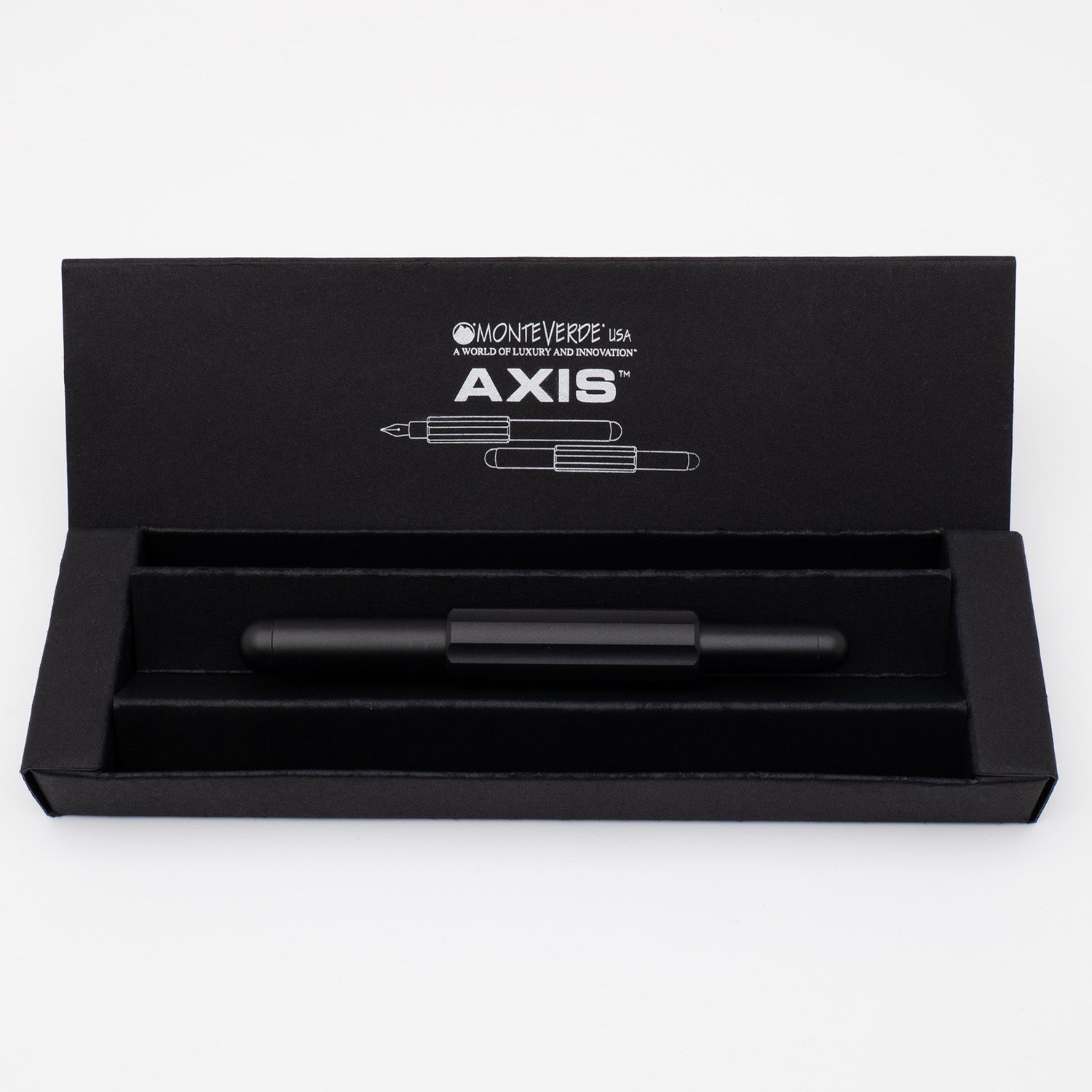 Monteverde Axis Fountain Pen - Matte Black - penpencilink