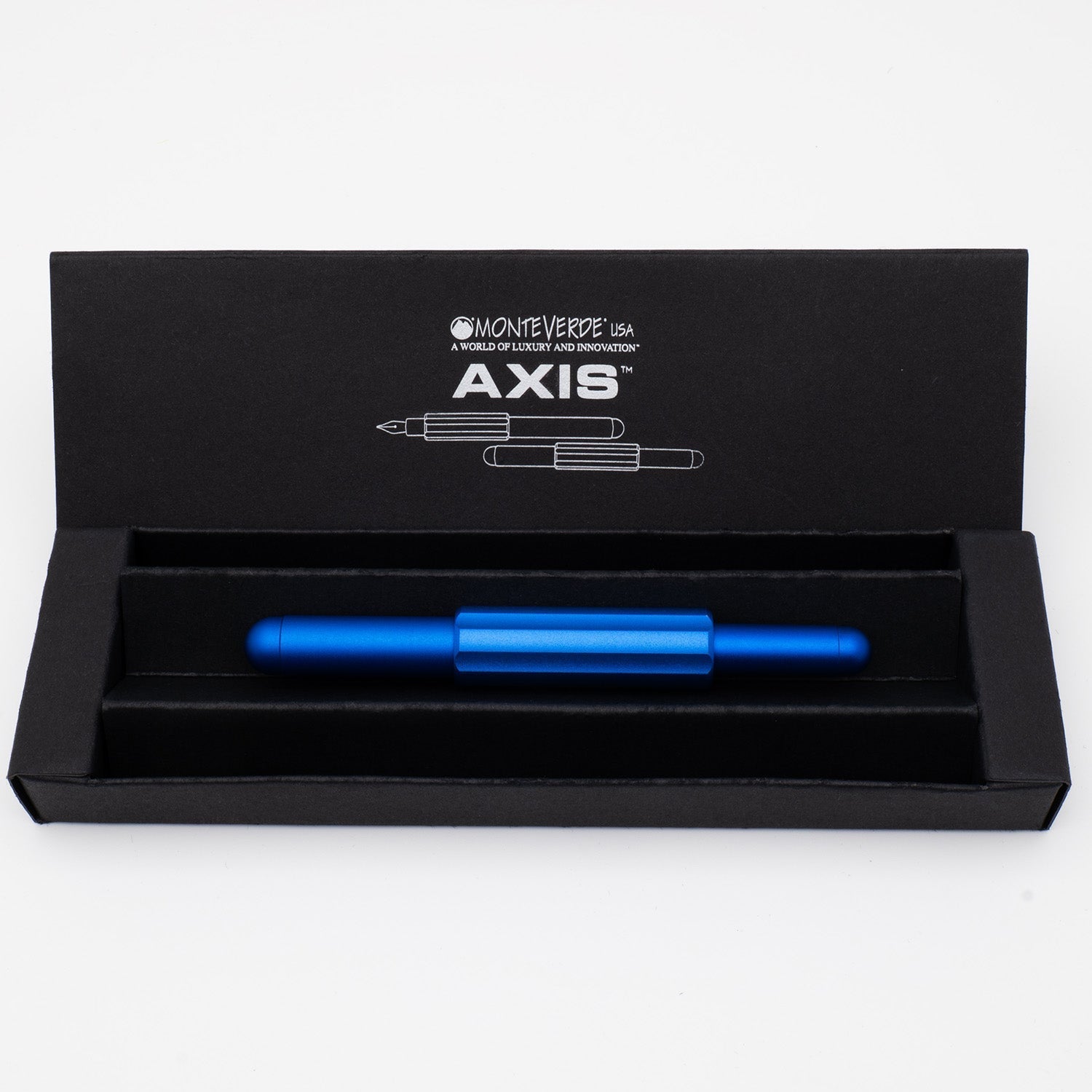 Monteverde Axis Fountain Pen - Matte Blue - penpencilink
