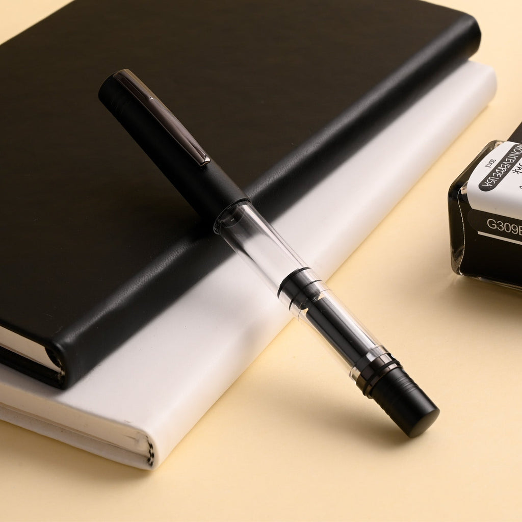 Monteverde MP1 Fountain Pen - Black Noir PVD - penpencilink