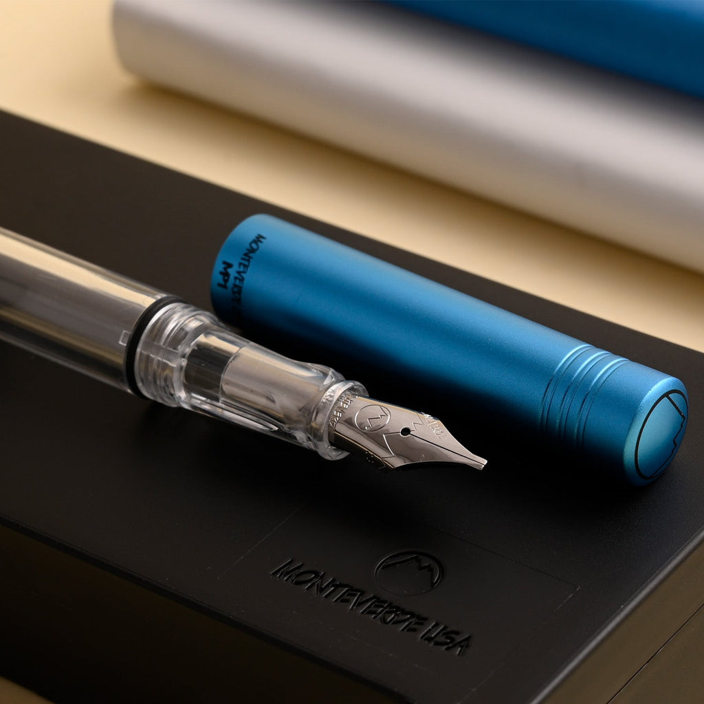 Monteverde MP1 Fountain Pen - Bright Blue CT - penpencilink