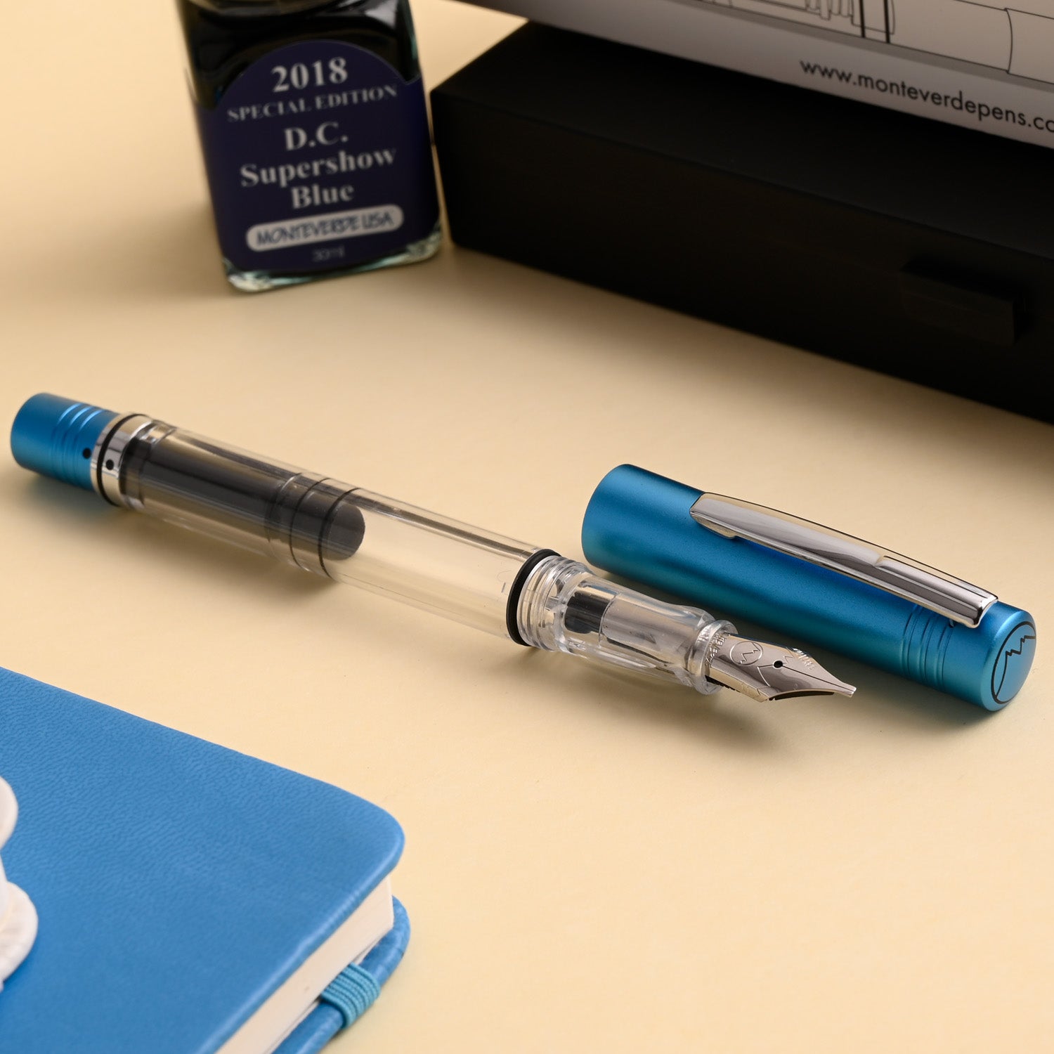 Monteverde MP1 Fountain Pen - Bright Blue CT - penpencilink