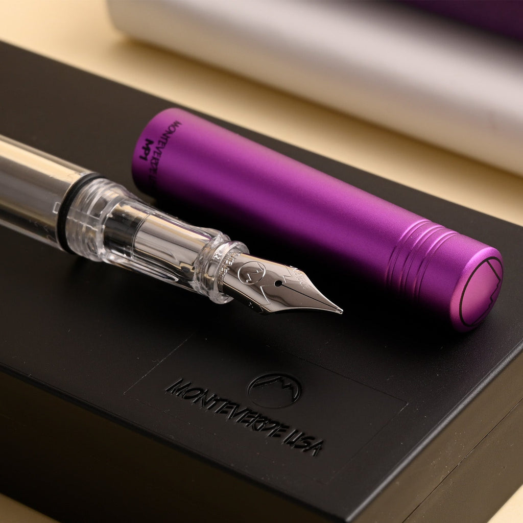 Monteverde MP1 Fountain Pen - Purple Frost CT - penpencilink