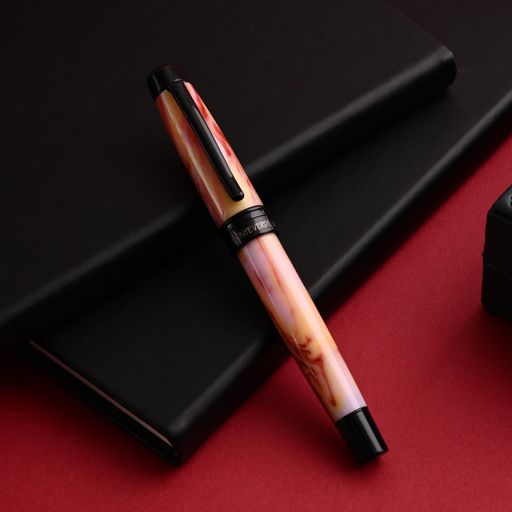 Monteverde Prima Fountain Pen - Red Swirl BT - penpencilink