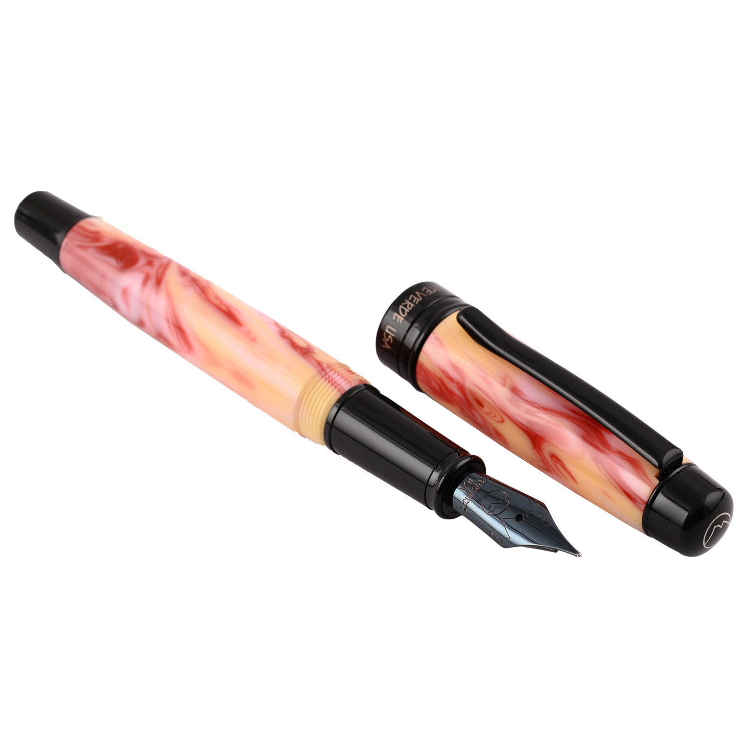 Monteverde Prima Fountain Pen - Red Swirl BT - penpencilink