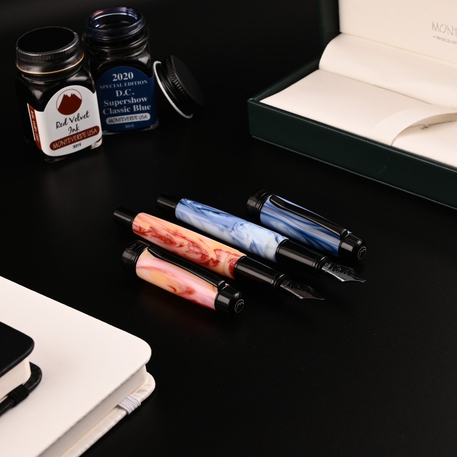 Monteverde Prima Fountain Pen - Red Swirl BT - penpencilink