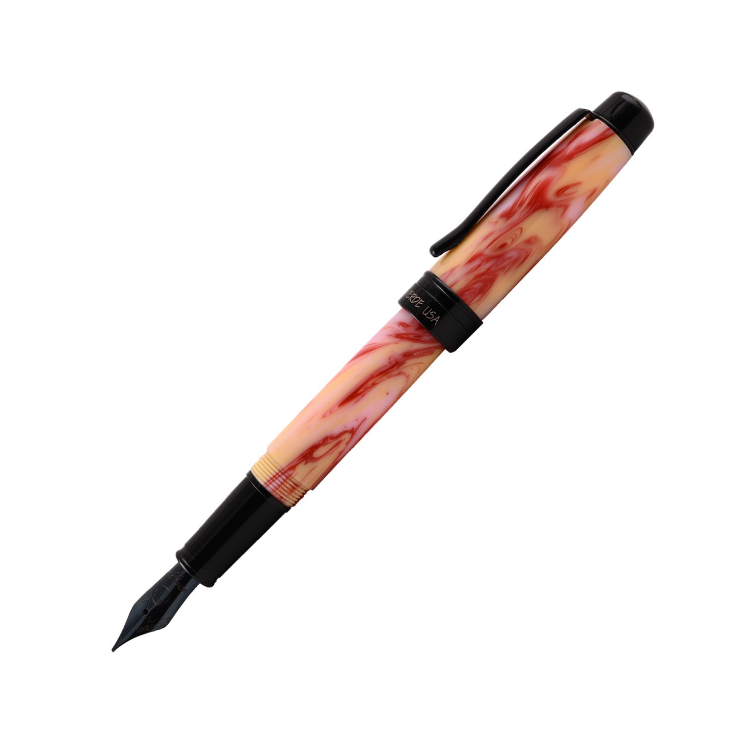Monteverde Prima Fountain Pen - Red Swirl BT - penpencilink