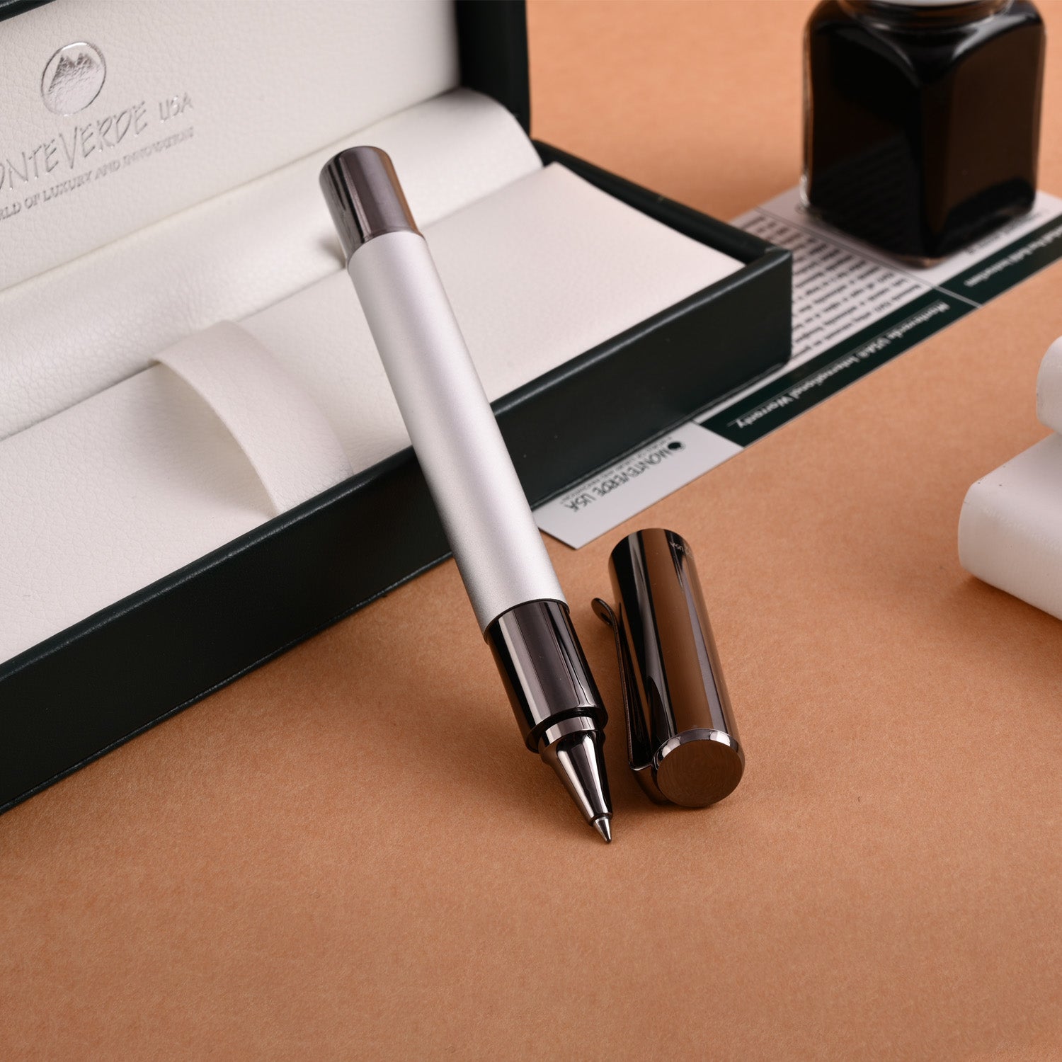 Monteverde Ritma Roller Ball Pen - Silver - penpencilink