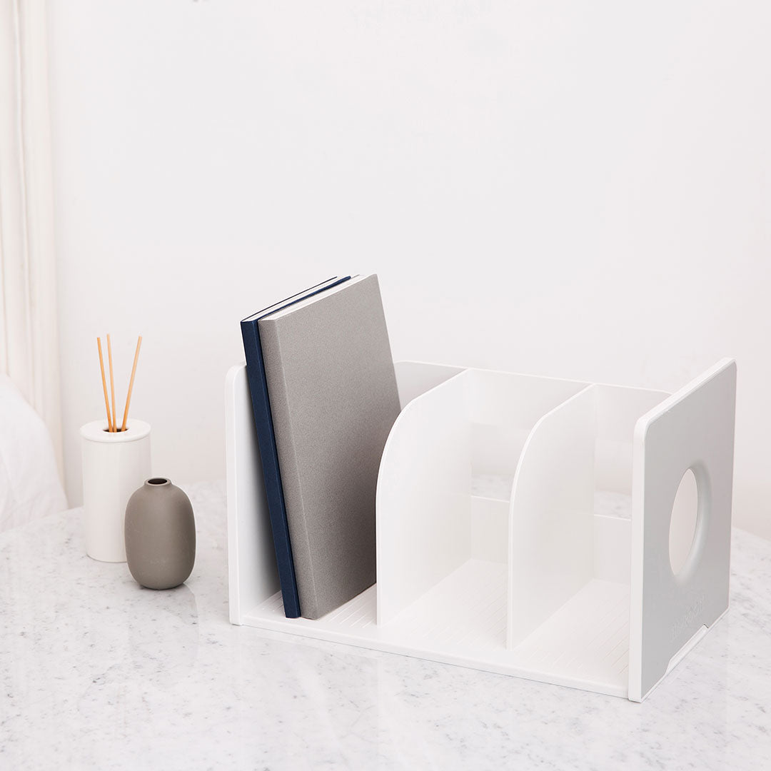 Litem | Book Rack with  3 Compartments | Organiser | Cool Grey | My Room
