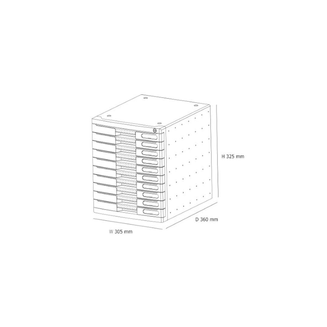 Sysmax | Lockable File Cabinet | 10 Drawers | Blue |New Max | For Office School  & Hospital