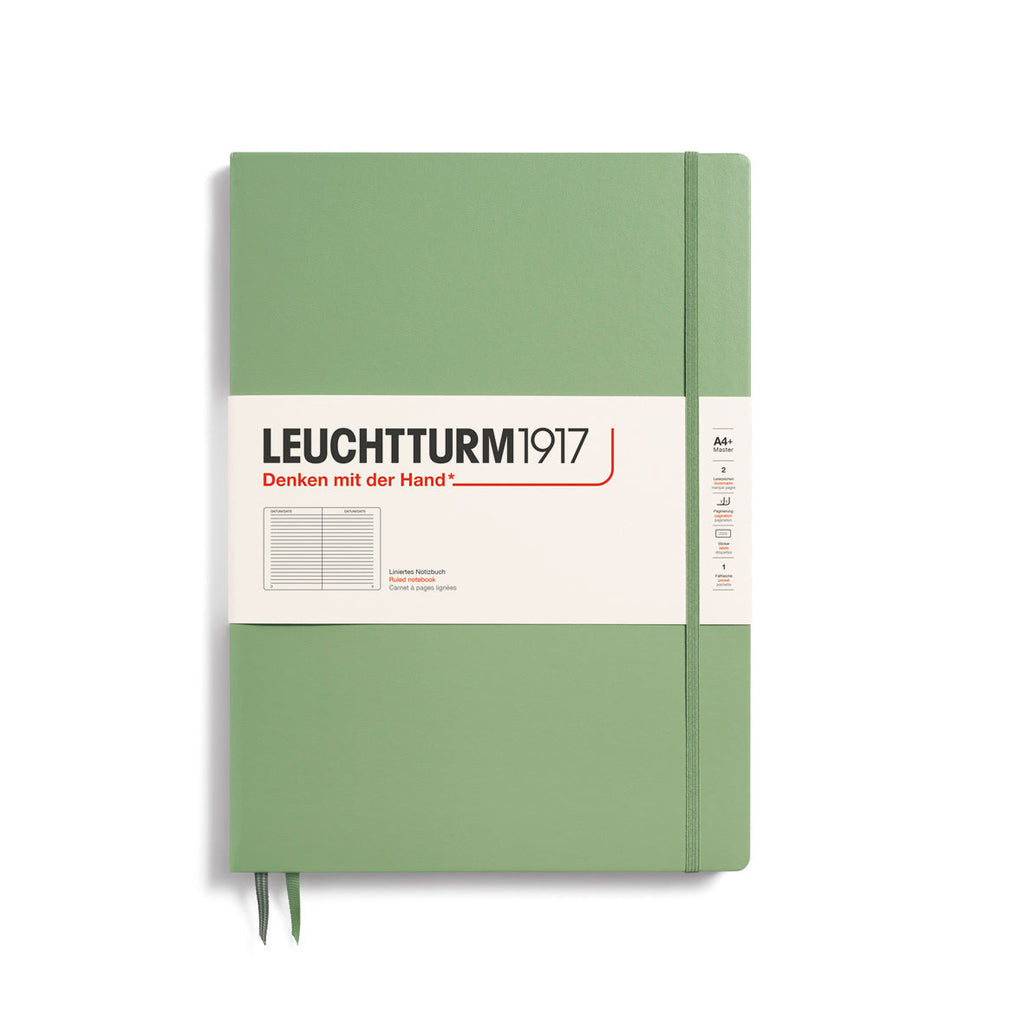 LEUCHTTURM1917 RULED NOTEBOOK  MASTER SLIM A4+ (123 Pages)-SAGE