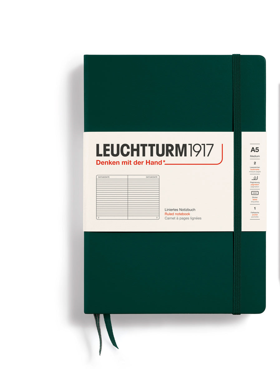 LEUCHTTURM RULED NOTEBOOK A5 (251) - FOREST GREEN