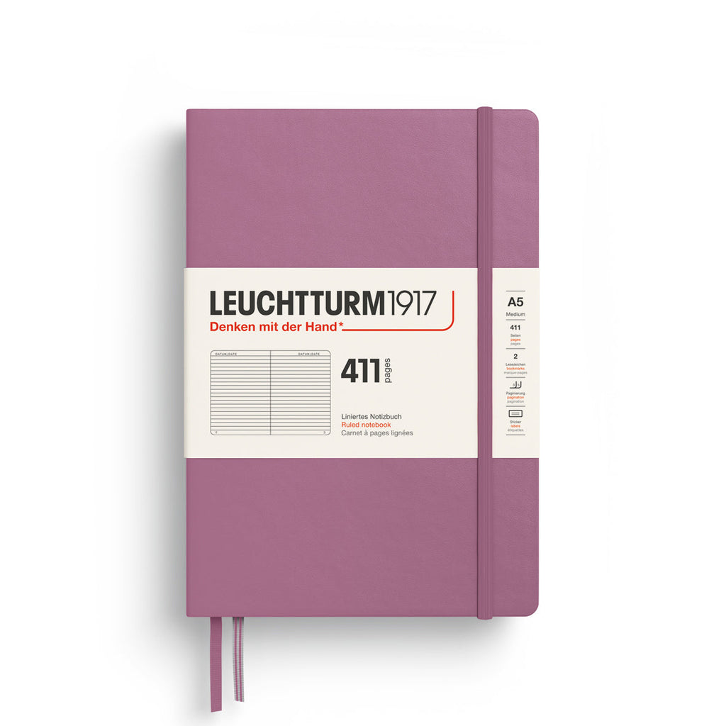 LEUCHTTURM1917 RULED NOTEBOOK  A5 (411 Pages)-DUSTY ROSE