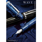Penlux | Masterpiece Grande | Fountain Ink Pen | Black Wave Body | Piston Filling