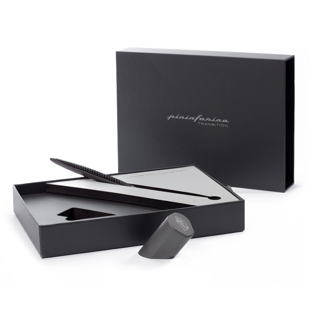 Pininfarina | Cambiano Transitions | Titanium | Ballpoint Pen | Inclined Desk Stand
