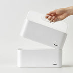 Litem | Portable |Stackable |Organizer with Lid and Adjustable Compartments | White Transparent