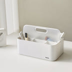 Litem | Portable |Stackable |Organizer with Lid and Adjustable Compartments | White Transparent