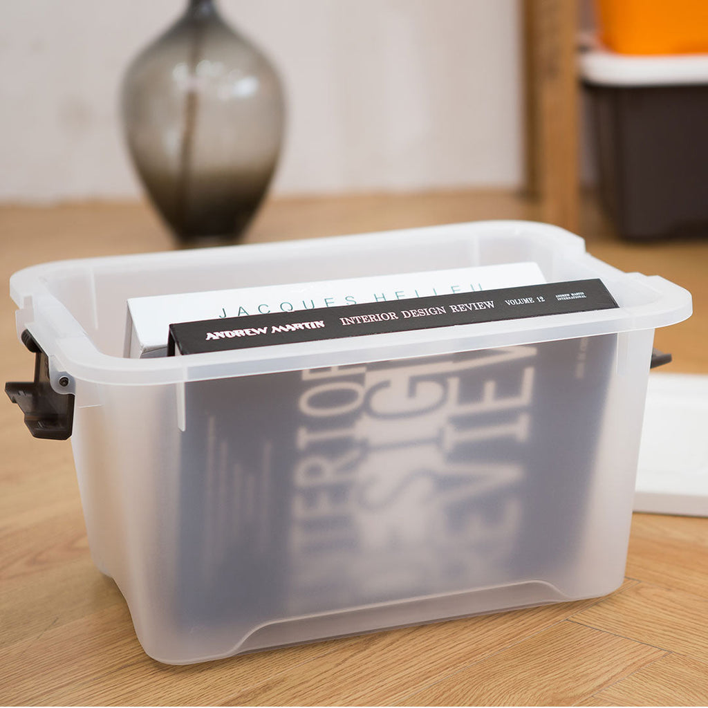 Litem | Multi Utility Storage  Box |Organizer  | 17 litres | Orange | Living Box | For Office Home & Kitchen