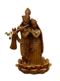 Radha Krishna Fiber Statue – Elegant Krishna Flute Idol - Satyam Collection