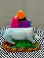 Radha Krishna with Cow Fiber Statue – Divine Idol - Satyam Collection