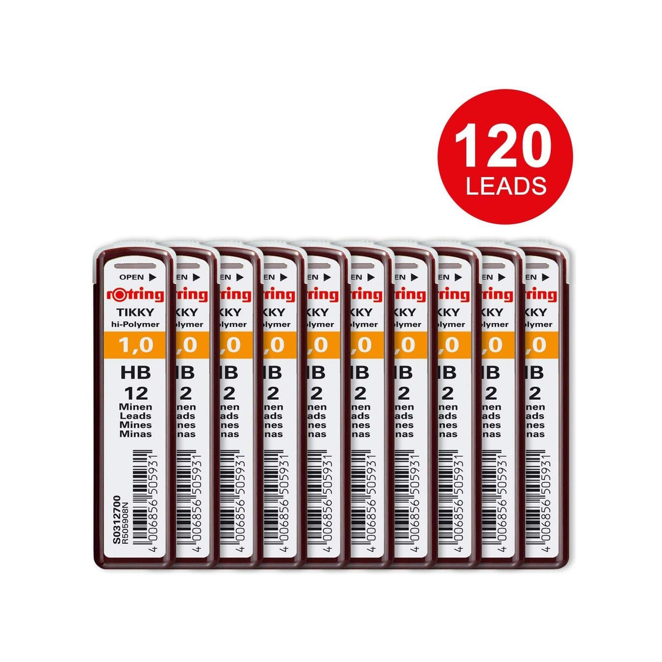 Rotring Tikky 1.0mm HB Replacement Leads - Pack of 10