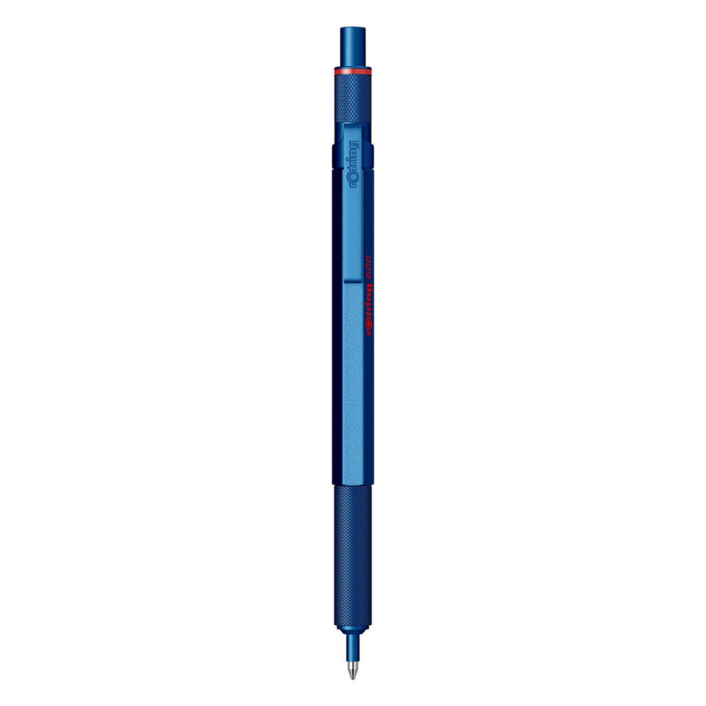 Rotring 600 Medium Point Ballpoint Pen in Blue on a white background