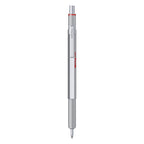 Rotring 600 Medium Point Ballpoint Pen in Silver on a white background