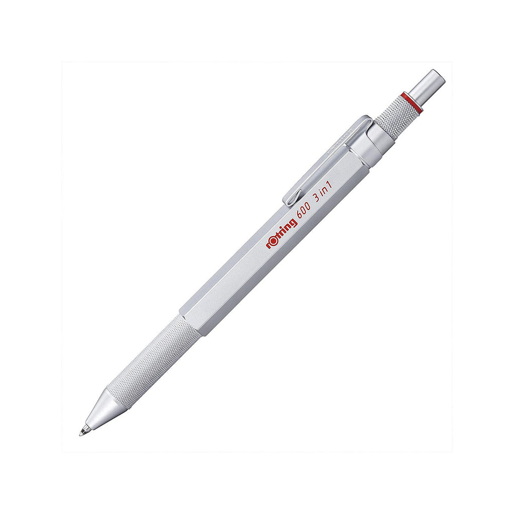Rotring 600 3-in-1 Multi Pen with Mechanical Pencil – Silver