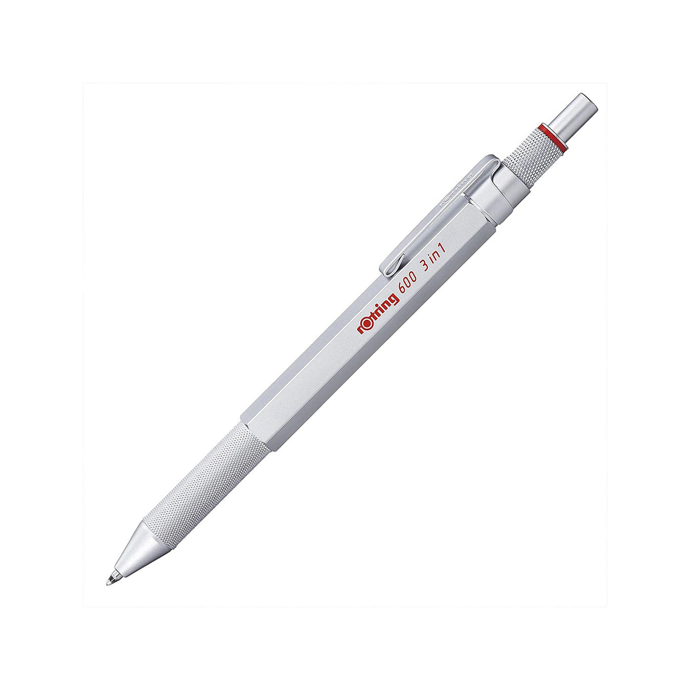 Rotring 600 3-in-1 Multi Pen with Mechanical Pencil – Silver