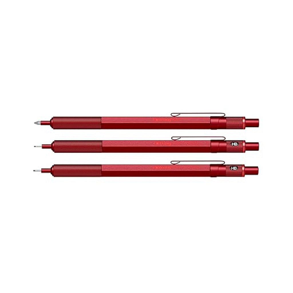 3 Rotring 600 Medium Point Ballpoint Pen in Red
