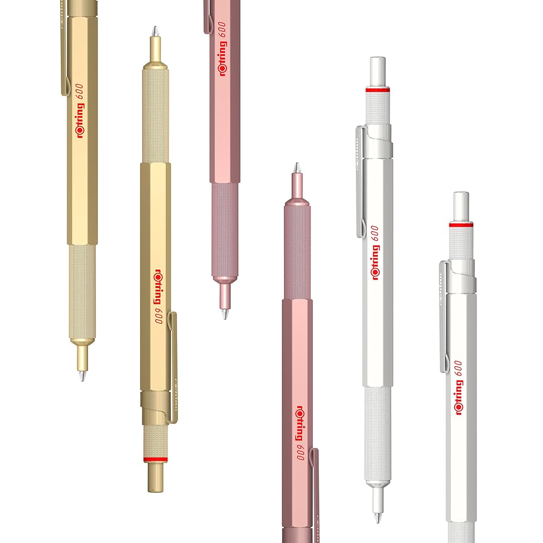 Rotring 600 Medium Point Ballpoint Pen in 3 different colours