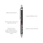 Rotring Ball Point Pen 1.0mm in Black with labeled features on a white background