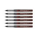 Set of six Rotring Tikky Graphic 0.2 and 0.3 pens on a white background