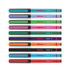 Set of 10 colorful fineliners with 'rotring' branding on a white background
