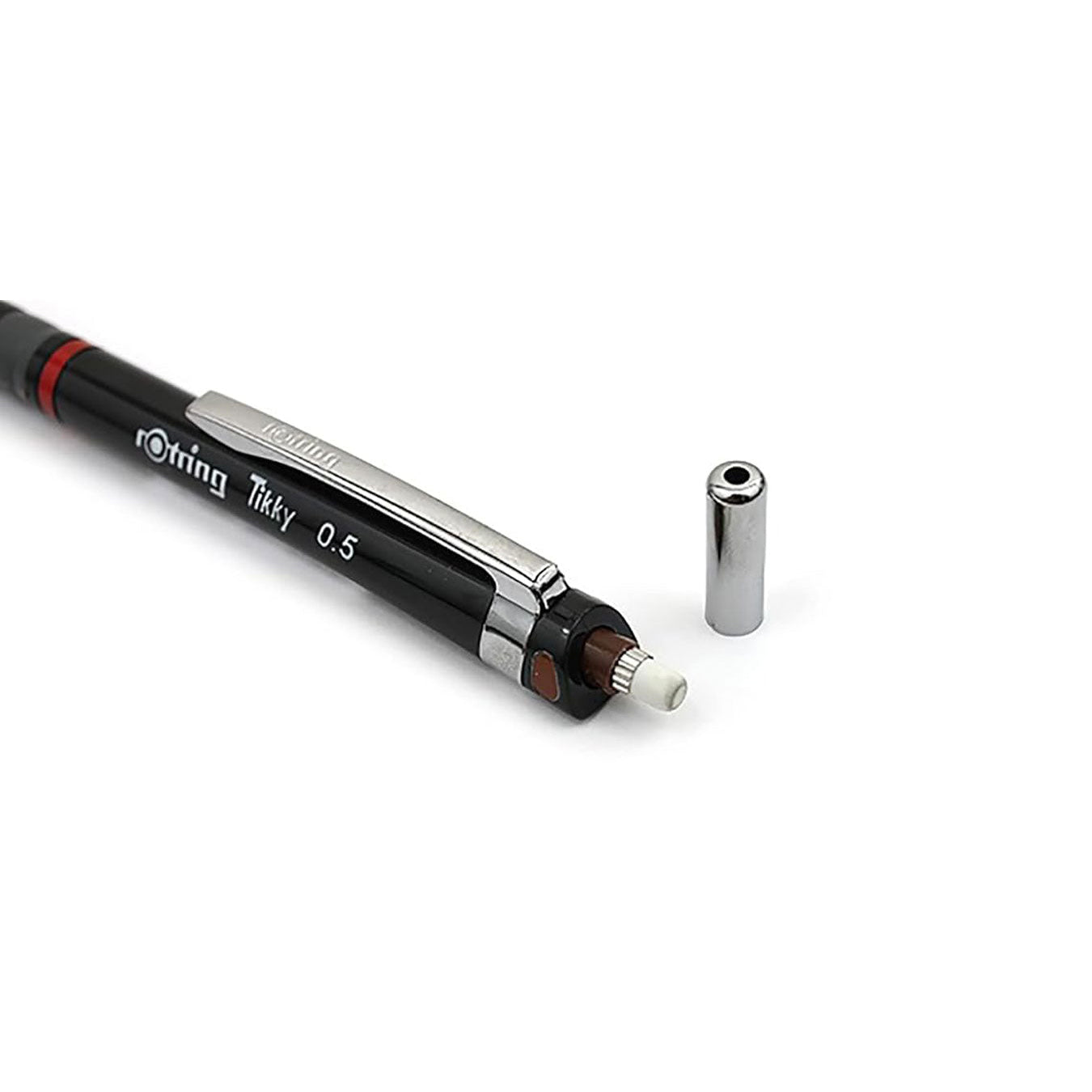 Rotring Tikky 0.5mm Mechanical Pencil in Black Barrel with cap on a white background