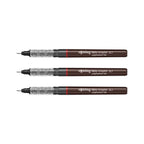 Three Rotring Tikky Graphic 0.1 fineliners on a white background
