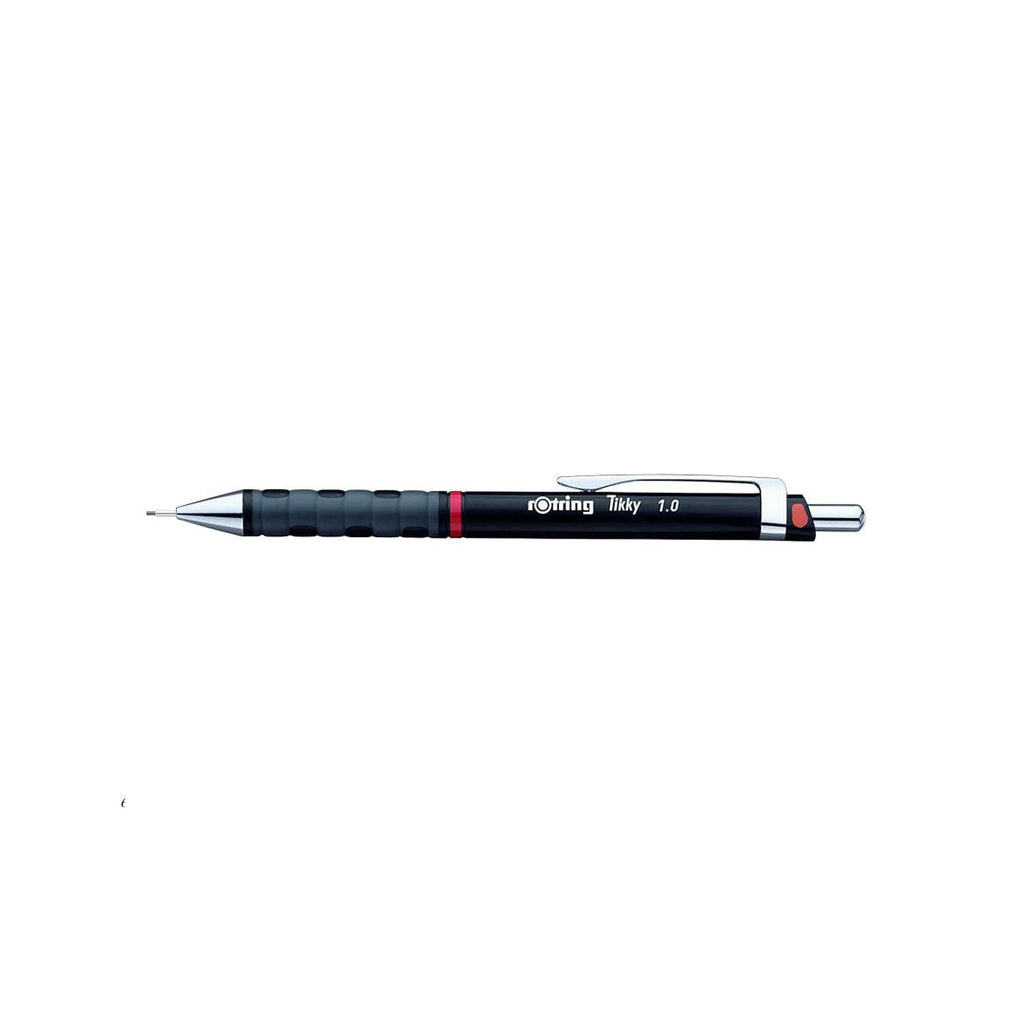 Rotring Tikky 1.0mm Mechanical Pencil in Black Barrel with visible branding on a white background
