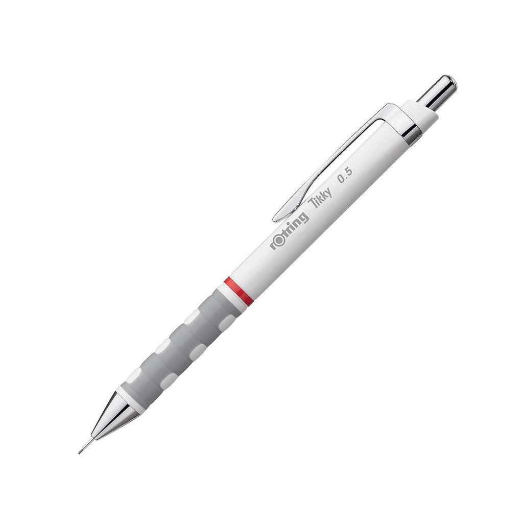 Rotring Tikky 0.5mm Mechanical Pencil in White Barrel on a white background